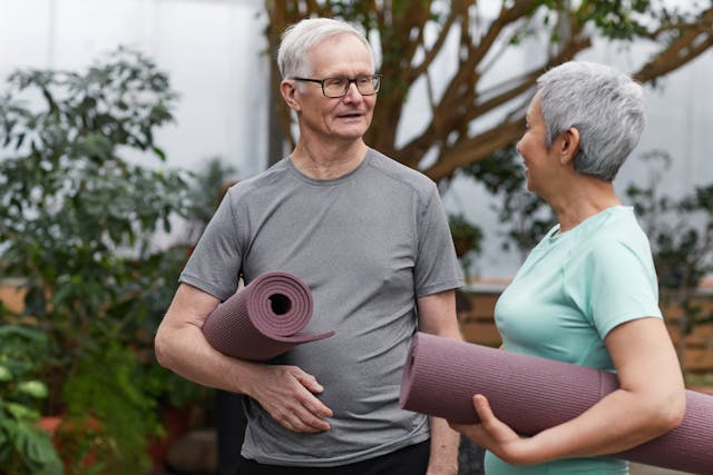 long-term care planning, image of senior couple chatting